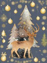 Load image into Gallery viewer, Handmade Christmas trees and reindeer t-light holder 34 x 10 x 45cm
