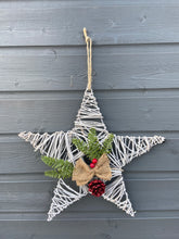 Load image into Gallery viewer, Handmade hanging star wreath 37 x 37 x 8cm seasonal
