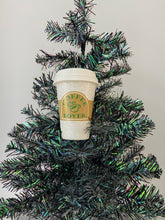 Load image into Gallery viewer, Coffee cup hanging decoration/christmas/seasonal/ glass hanging item
