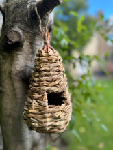 Load image into Gallery viewer, Handmade teardrop  weave rattan birdhouse 26x11x11cm
