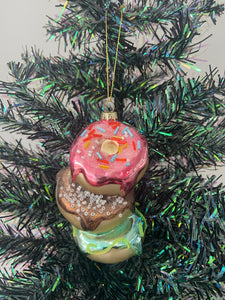 Christmas glass stacking donuts   decoration/christmas/seasonal/ glass hanging item