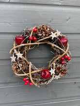 Load image into Gallery viewer, Handmade hanging wreath/ Christmas seasonal decor 25 x 25 x 7cm
