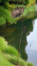 Afbeelding in Gallery-weergave laden, Handmade rusty garden/outdoor metal Amaranthus flower 120cm garden sculpture
