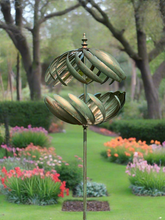 Load image into Gallery viewer, Kenwood Burnished Gold Garden Wind Sculpture Spinner - Marissa&#39;s Garden &amp; Gift
