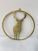 Indlæs billede til gallerivisning Handmade reindeer gold wall art for indoors/outdoors 30 x 1 x 32cm
