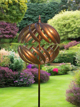 Load image into Gallery viewer, Kenwood Burnished Gold Garden Wind Sculpture Spinner - Marissa&#39;s Garden &amp; Gift
