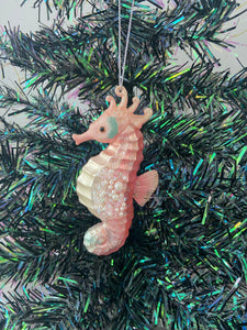 Glass sea horse Christmas bauble tree hanging decoration/christmas/seasonal/ glass hanging item