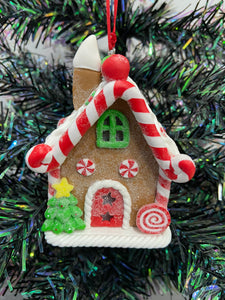 Resin Christmas gingerbread house Christmas bauble tree hanging decoration/christmas/seasonal/ resin hanging item