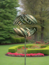 Load image into Gallery viewer, Kenwood Burnished Gold Garden Wind Sculpture Spinner - Marissa&#39;s Garden &amp; Gift
