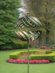 Kenwood Burnished Gold Garden Wind Sculpture Spinner - Marissa's Garden & Gift