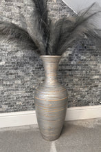 Laden Sie das Bild in den Galerie-Viewer, Silver handmade bamboo vase 60cm tall floor or table vase
