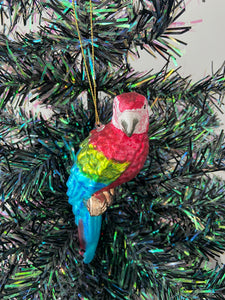 Christmas parrot bauble tree hanging decoration/christmas/seasonal/ glass hanging item