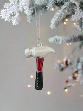 Indlæs billede til gallerivisning Glass Christmas tool hammer Christmas bauble tree hanging decoration/christmas/seasonal/ glass hanging item
