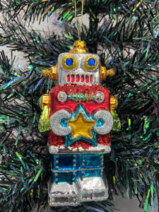 Glass Christmas robot Christmas bauble tree hanging decoration/christmas/seasonal/ glass hanging item