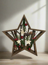 Load image into Gallery viewer, Handmade Christmas table wooden star deco 35 x 35 x 5cm decor/christmas/seasonal/shelf seasonal decorations
