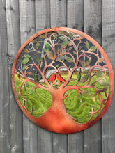 Charger l&#39;image dans la galerie, Rusty tree of life with heart and lovebirds wall art peeling effect 60cm acrylic mirror suitable for indoors/outdoors anniversary/birthday gift - Marissa&#39;s Garden &amp; Gift
