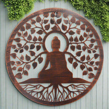 Indlæs billede til gallerivisning Handmade bronze 40cm budha tree of life with roots wall art suitable for indoors/outdoors anniversary/birthday gift - Marissa&#39;s Garden &amp; Gift
