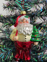 Charger l&#39;image dans la galerie, Glass Christmas tree Santa Claus/Father Christmas Christmas bauble tree hanging decoration/christmas/seasonal/ glass hanging item
