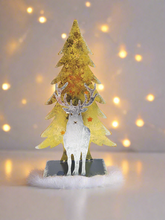 Charger l&#39;image dans la galerie, Handmade Christmas tree and reindeer t-light holder
