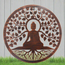 Indlæs billede til gallerivisning Handmade bronze 40cm budha tree of life with roots wall art suitable for indoors/outdoors anniversary/birthday gift - Marissa&#39;s Garden &amp; Gift
