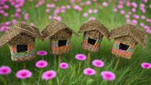 Load image into Gallery viewer, Handmade house weave rattan birdhouse with roof measuring 17x17x21cm - Marissa&#39;s Garden &amp; Gift
