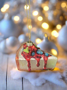 Glass Christmas cheesecake Christmas bauble tree hanging decoration/christmas/seasonal/ glass hanging item