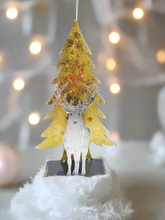 Charger l&#39;image dans la galerie, Handmade Christmas tree and reindeer t-light holder
