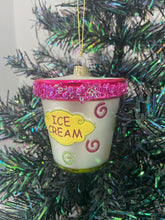 Load image into Gallery viewer, Christmas glass ice cream tub /christmas/seasonal/ glass hanging item
