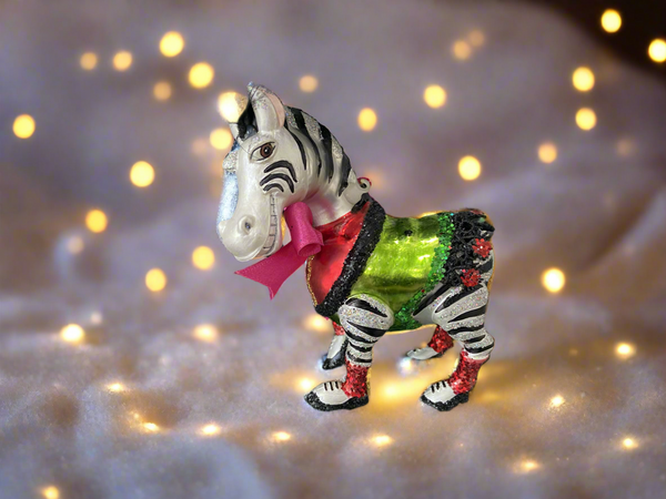 Christmas zebra hanging decoration/christmas/seasonal/ glass hanging item