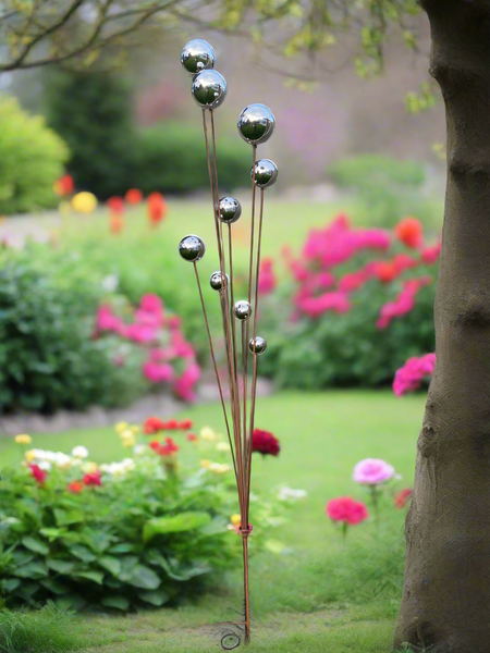 Handmade stainless steel balls rusty poles garden decor,Metal garden decor, metal yard art, outdoor metal decor,metal garden sculpture 199cm