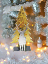 Charger l&#39;image dans la galerie, Handmade Christmas tree and reindeer t-light holder
