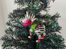 Charger l&#39;image dans la galerie, Christmas zebra hanging decoration/christmas/seasonal/ glass hanging item
