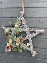 Load image into Gallery viewer, Handmade hanging star wreath 50 x 50 x 7cm
