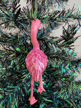 Load image into Gallery viewer, Christmas flamingo hanging decoration/christmas/seasonal/ glass hanging item
