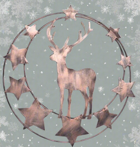 Handmade reindeer bronze wall art for indoors/outdoors 30 x 1 x 32cm - Marissa's Garden & Gift