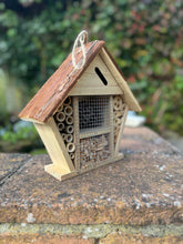 Load image into Gallery viewer, Handmade wooden house shaped medium insect house 26 x 8 x 24cm
