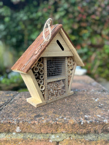 Handmade wooden house shaped medium insect house 26 x 8 x 24cm