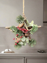 Load image into Gallery viewer, Handmade Hanging star wreath 25 x 25 x 7cm Christmas/seasonal hanging wreath
