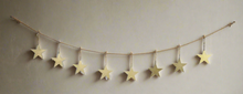 Load image into Gallery viewer, Handmade powder coated hanging gold heart garland measuring 150 x 20 x 1cm
