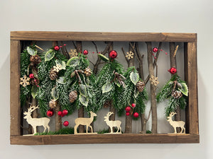 Handmade Christmas table wooden deco 50 x 30 x 5cm decor/christmas/seasonal/shelf seasonal decorations