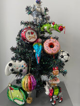 Load image into Gallery viewer, Christmas glass donut with sprinkles decoration/christmas/seasonal/ glass hanging item
