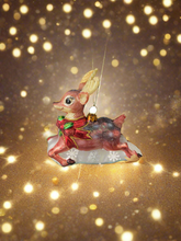 Load image into Gallery viewer, Glass Christmas deer woodland animal Christmas bauble tree hanging decoration/christmas/seasonal/ glass hanging item
