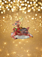 Load image into Gallery viewer, Glass Christmas deer woodland animal Christmas bauble tree hanging decoration/christmas/seasonal/ glass hanging item
