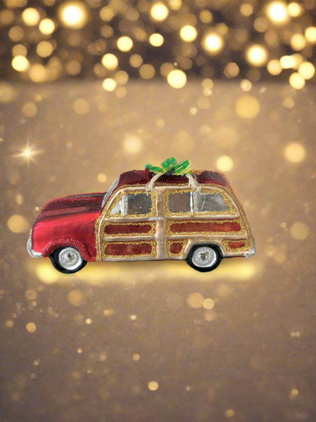 Glass Christmas truck with christmas tree Christmas bauble tree hanging decoration/christmas/seasonal/ glass hanging item