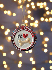 Glass dog bowl Christmas bauble tree hanging decoration/christmas/seasonal/ glass hanging item