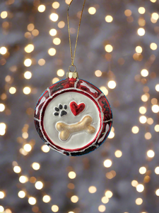 Glass dog bowl Christmas bauble tree hanging decoration/christmas/seasonal/ glass hanging item