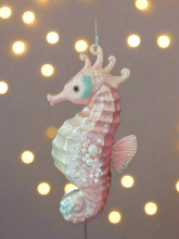 Load image into Gallery viewer, Glass sea horse Christmas bauble tree hanging decoration/christmas/seasonal/ glass hanging item
