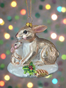 Glass bunny rabbit Christmas bauble tree hanging decoration/christmas/seasonal/ glass hanging item