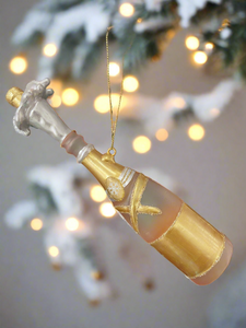 Glass champagne bottle bauble tree hanging decoration/christmas/seasonal/ glass hanging item