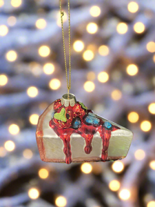 Glass Christmas cheesecake Christmas bauble tree hanging decoration/christmas/seasonal/ glass hanging item